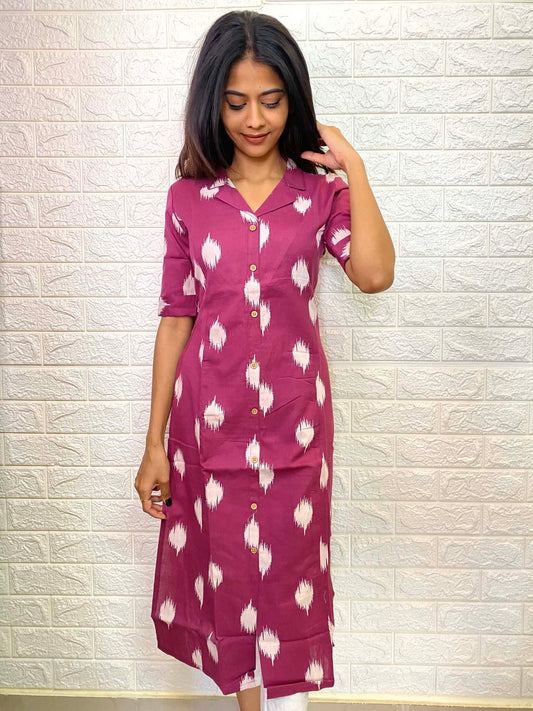 Elegant Pure Cotton kurti with elbow sleeves