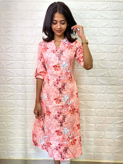 Elegant Jaam Silk digital print with 3/4th sleeves