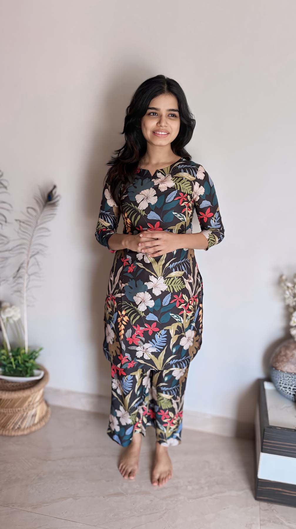 Elegant Muslin Co-ords with 3/4th sleeves