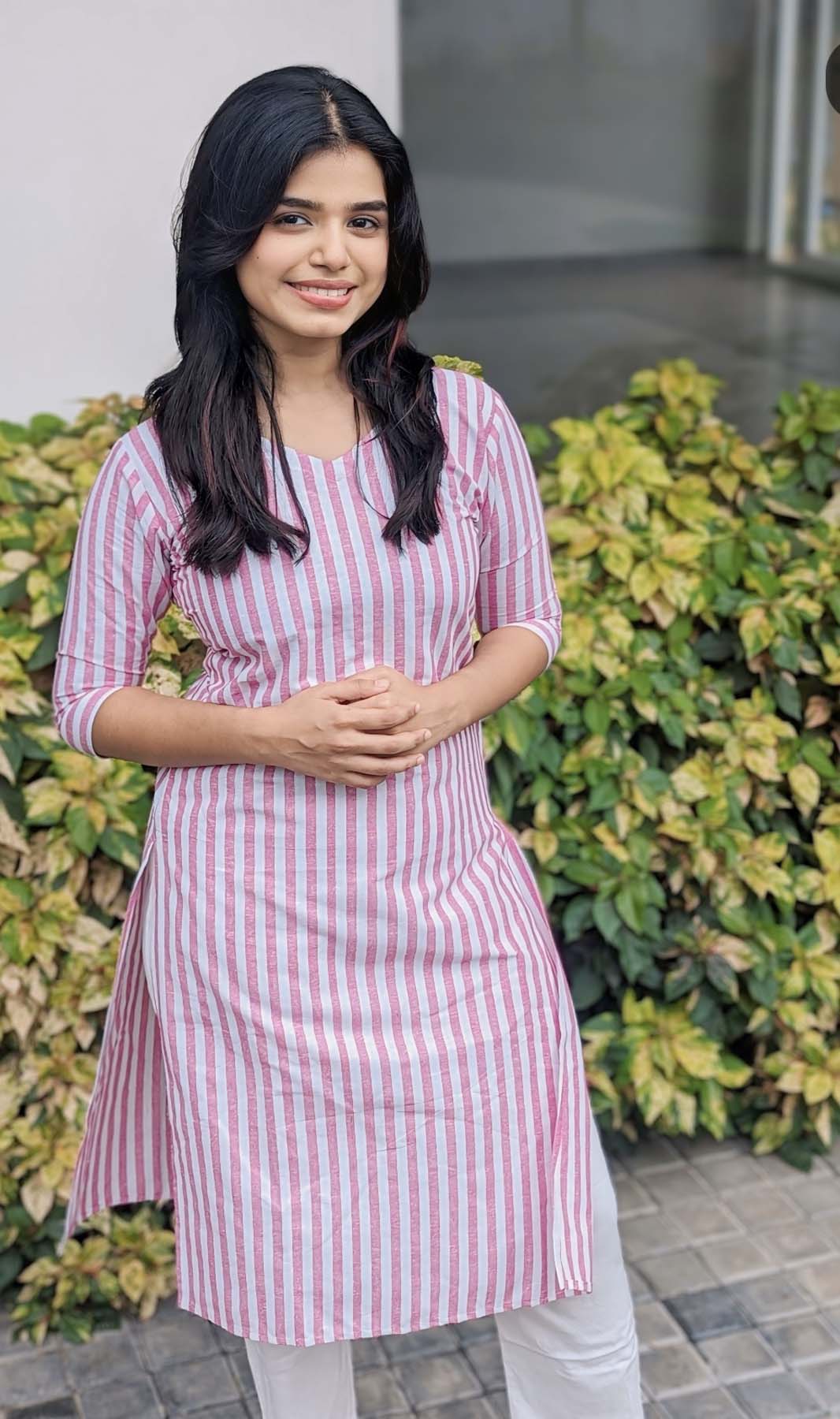 Elegant Cotton Stripes Kurti with 3/4th sleeves