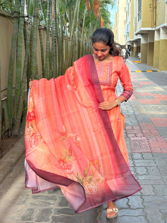 Elegant kurti with 3/4th sleeves