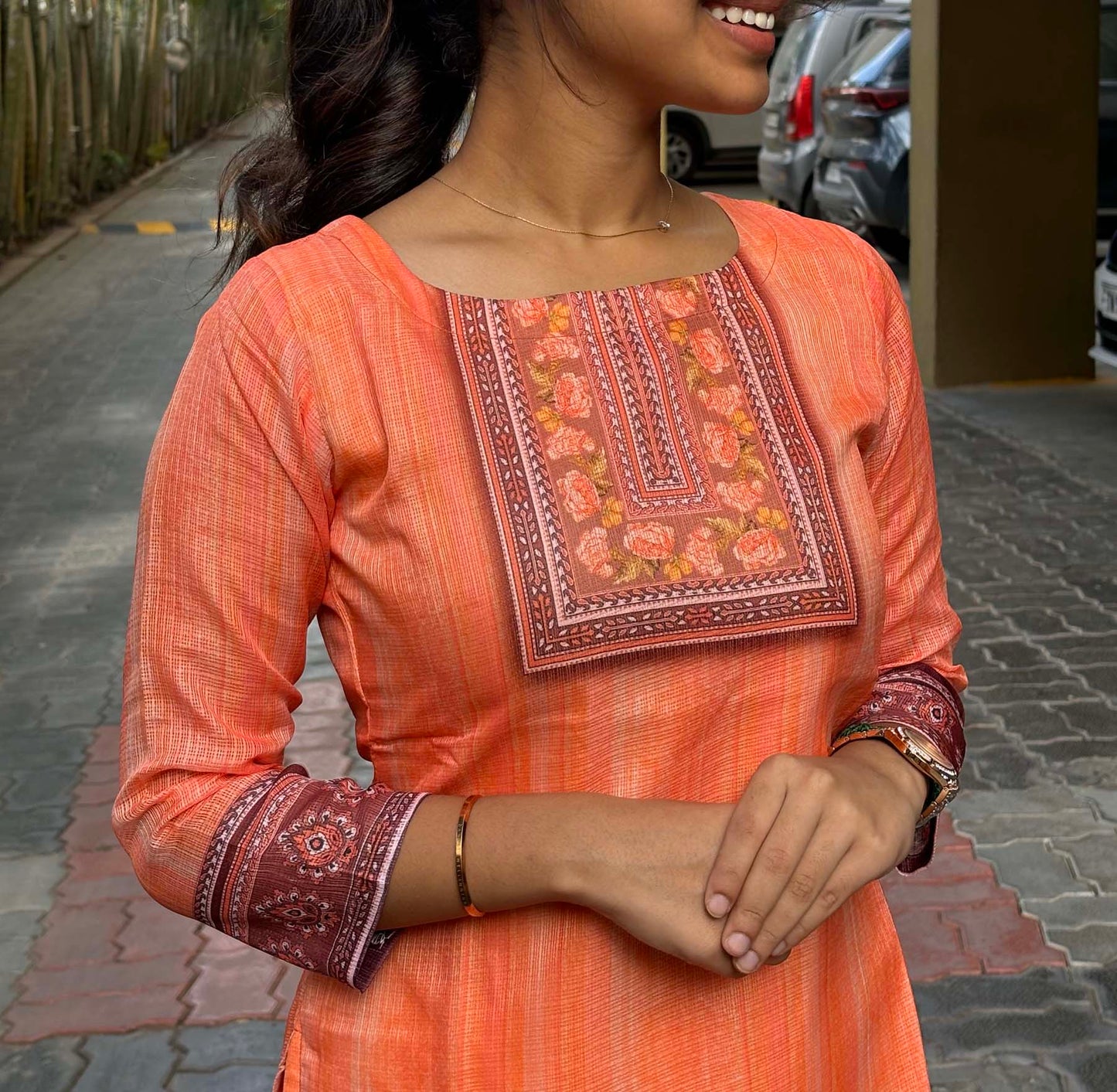 Elegant kurti with 3/4th sleeves