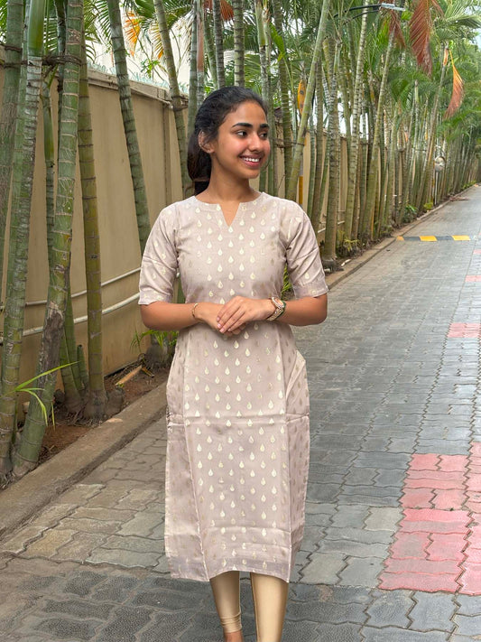 Elegant chanderi kurti with elbow sleeves
