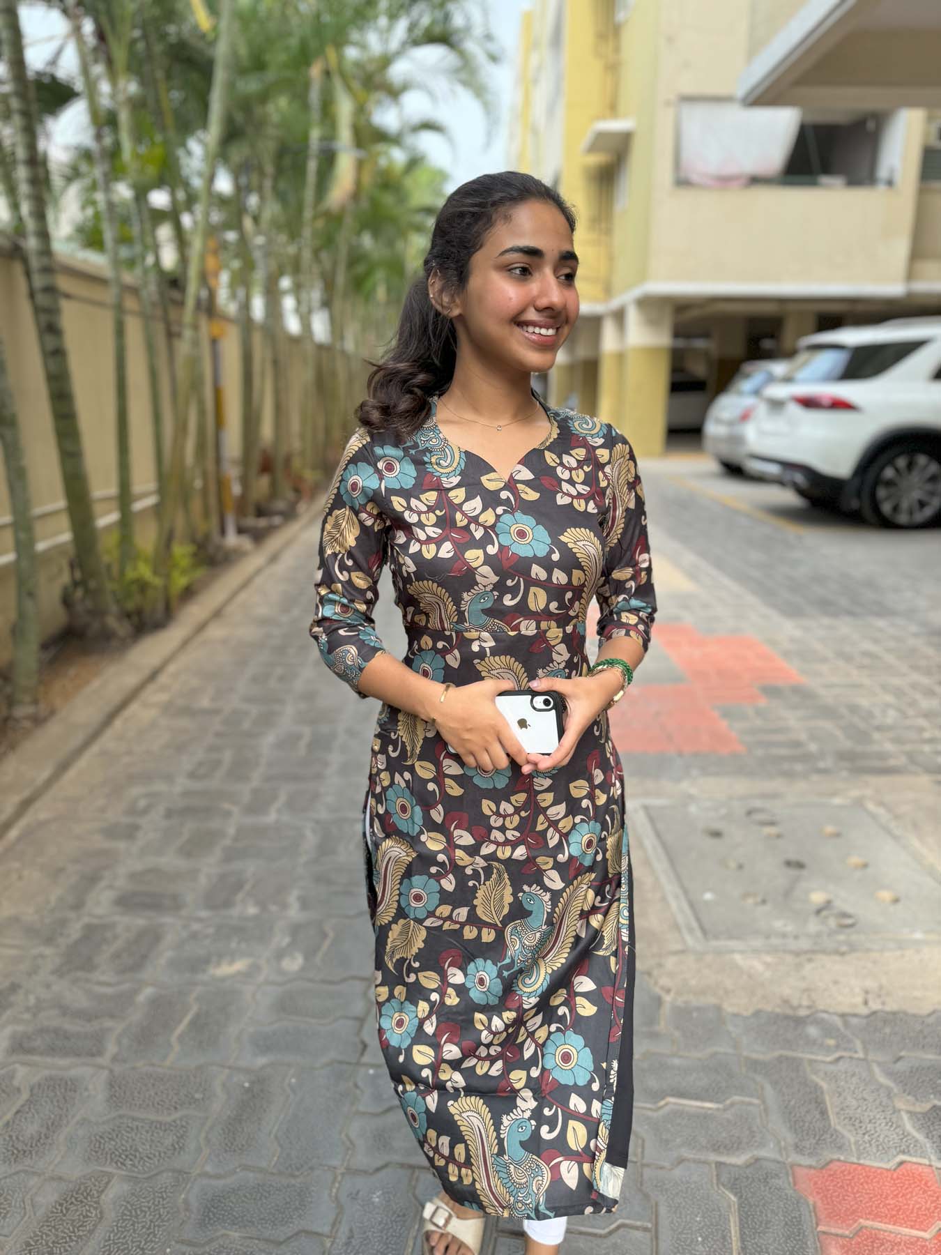 Elegant Kalamkari Silk with 3/4th sleeves