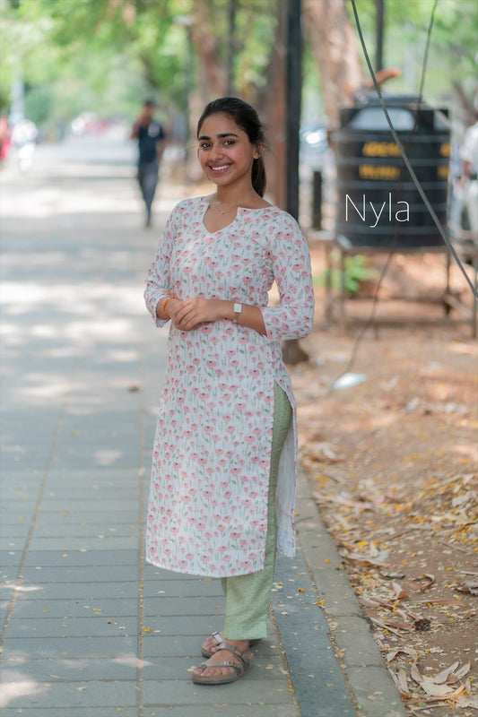 Elegant cotton Kurti with 3/4th sleeves