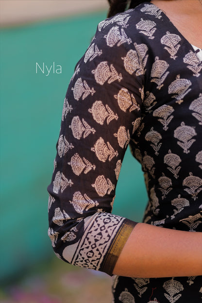 NY 412 Elegant Chanderi Silk Kurti with 3/4th sleeves