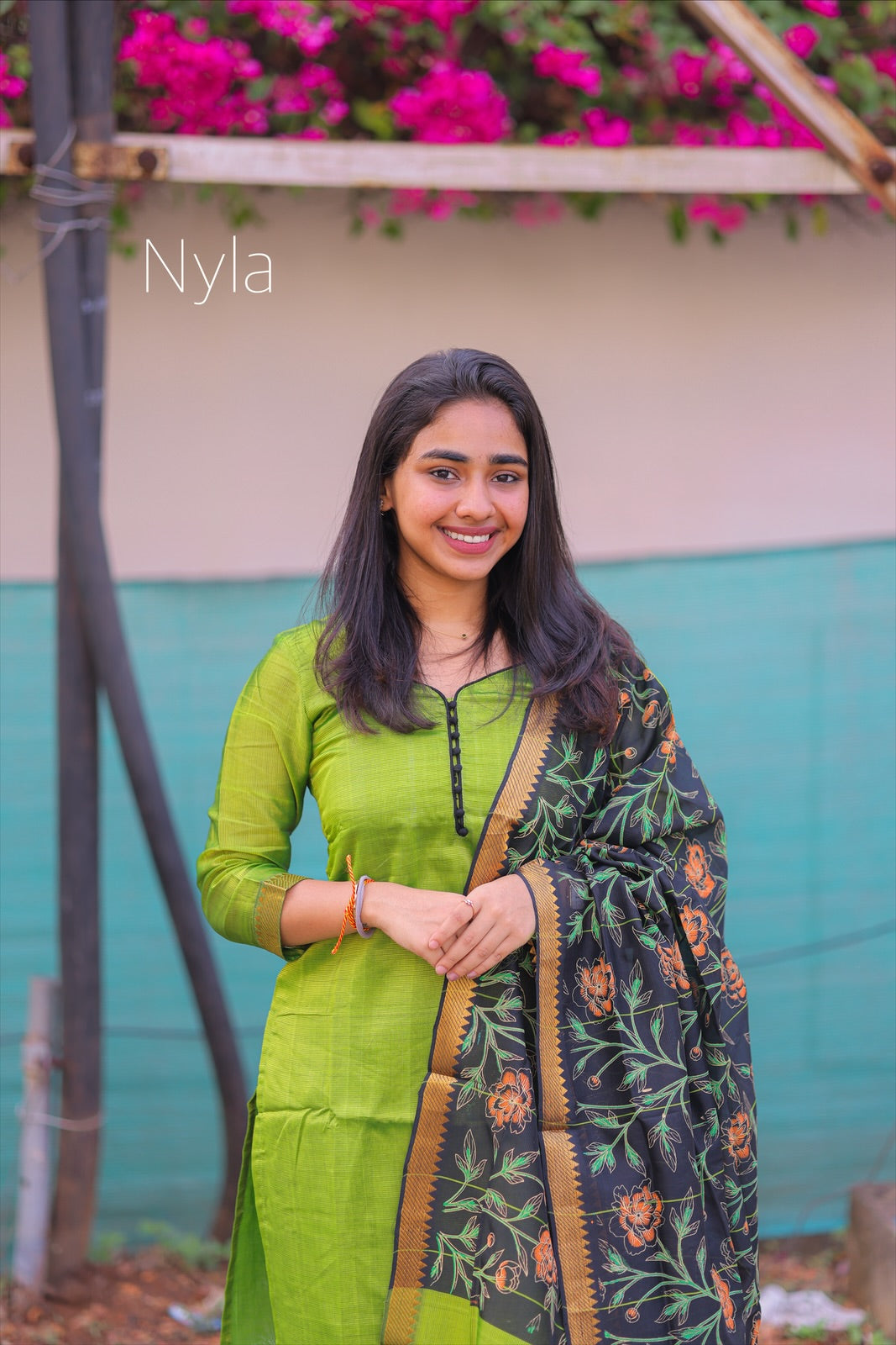 NY 402 Elegant Pure Mangalgiri silk Kurti with elbow sleeves