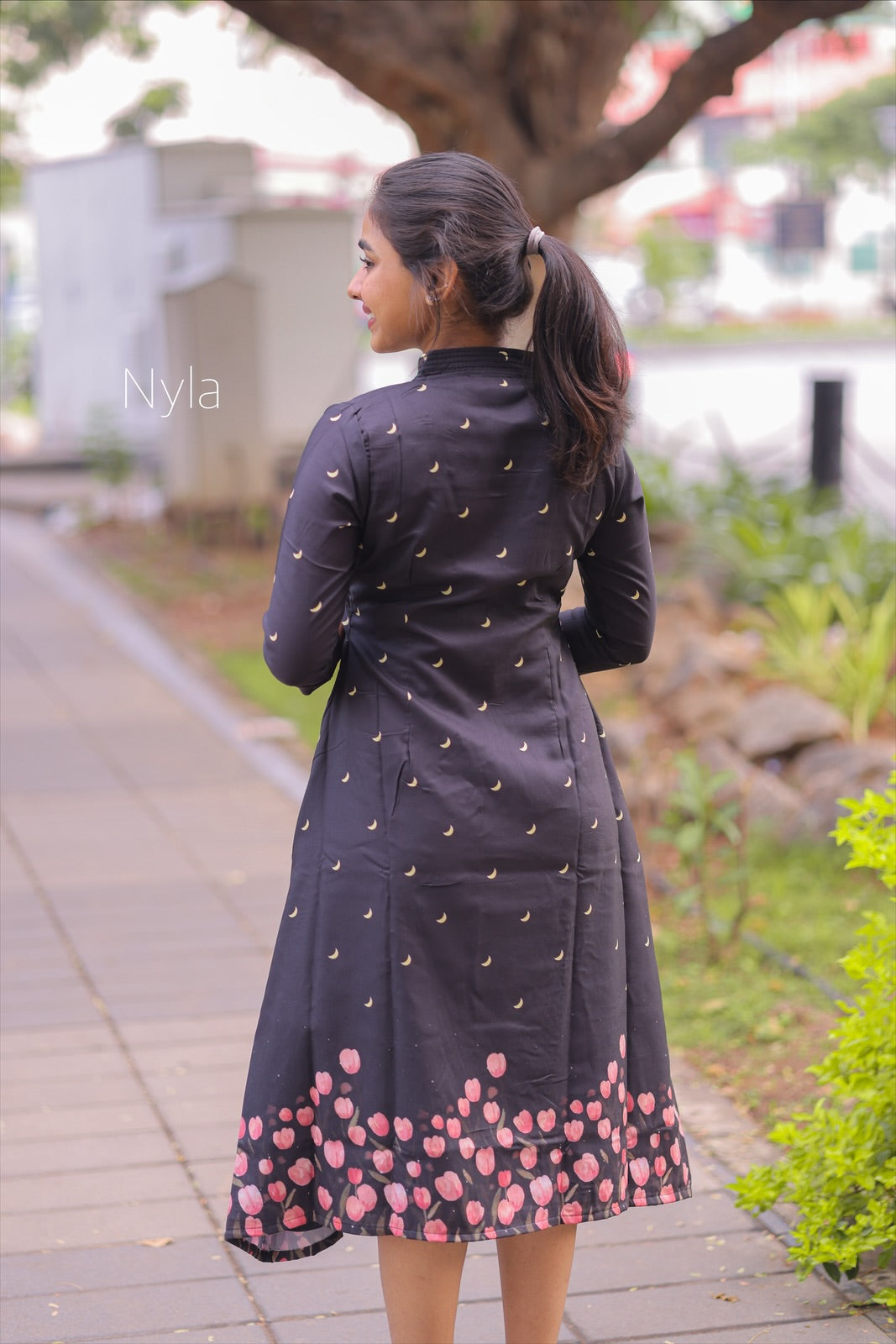 NY 413 Elegant Rayon A-line maxi with 3/4th sleeves