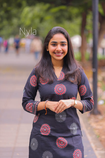 Elegant cotton Kurti with 3/4th sleeves